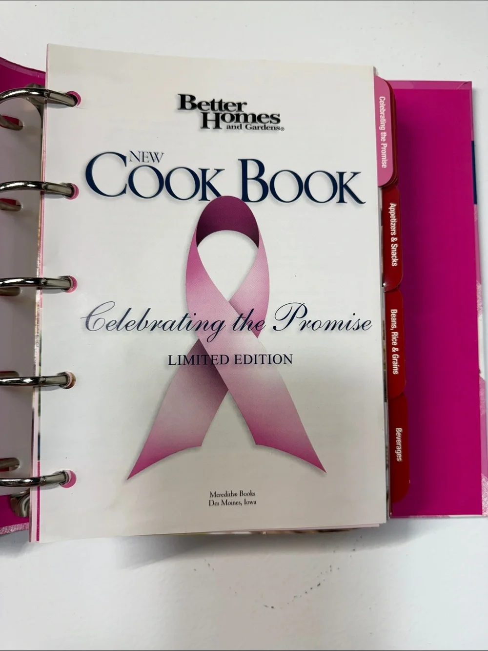 Better Homes And Gardens Pink Gingham Cookbook with Ribbon Emblem